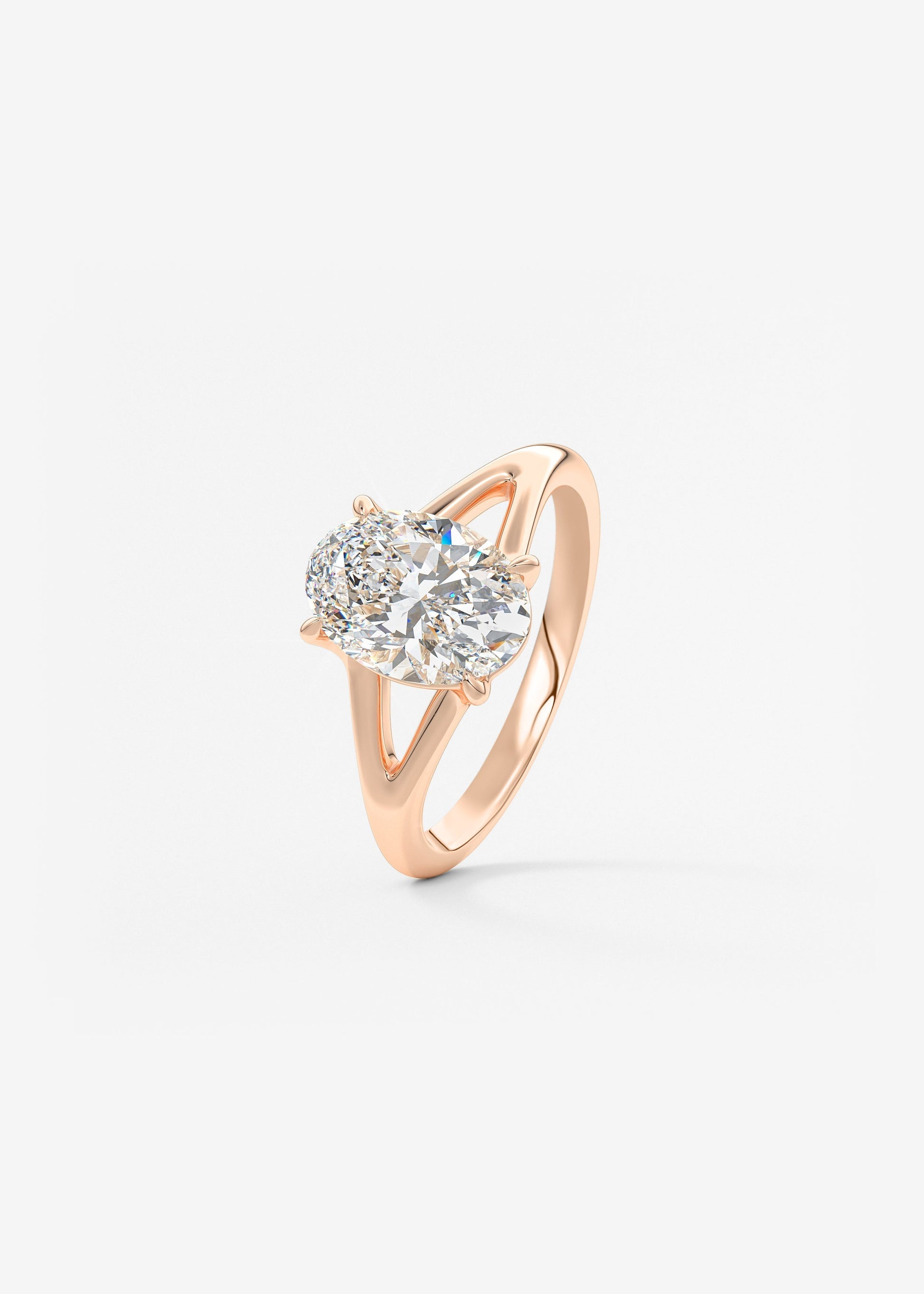 Oval Solitaire With Raised Basket Gallery Lab Grown Diamond Engagement Ring