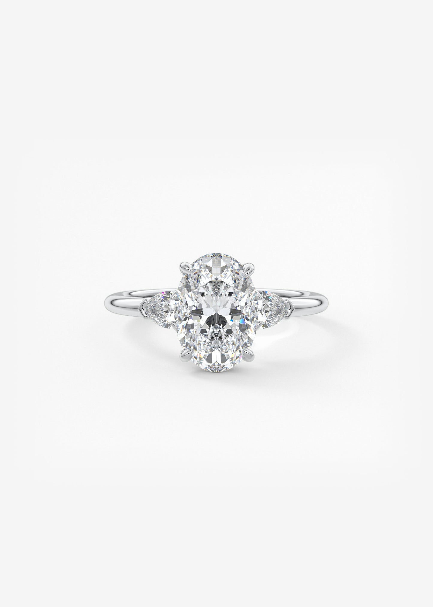 Oval Solitaire With Raised Basket Gallery Lab Grown Diamond Engagement Ring