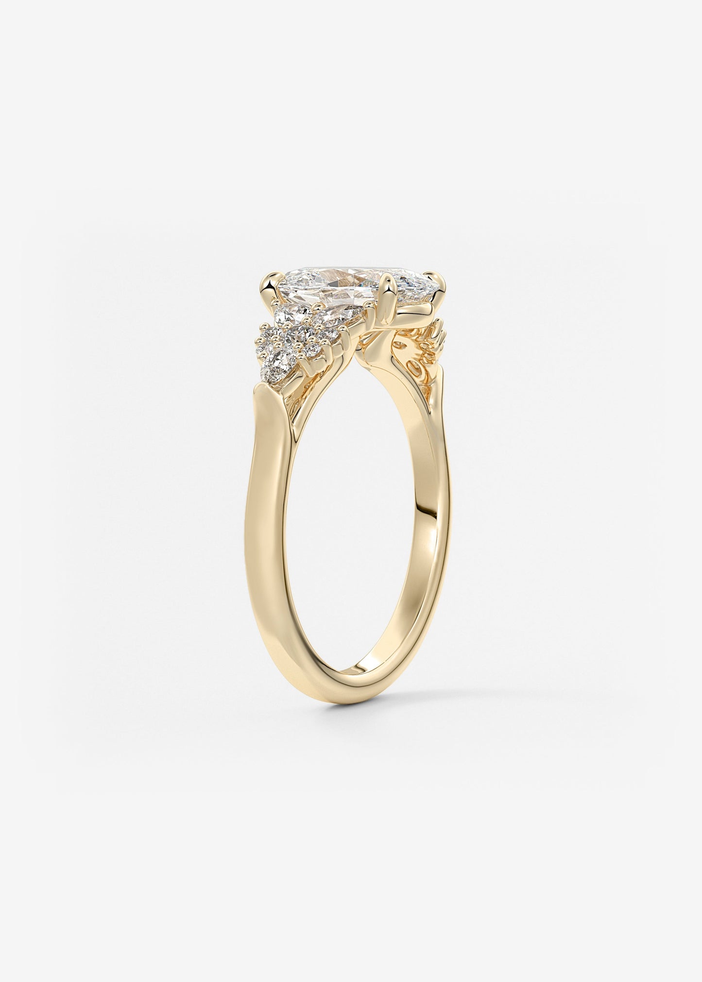 Oval Solitaire With Raised Basket Gallery Lab Grown Diamond Engagement Ring