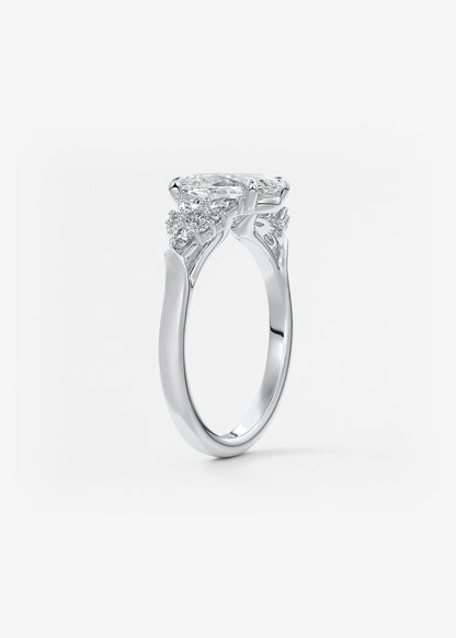 Oval Solitaire With Raised Basket Gallery Lab Grown Diamond Engagement Ring