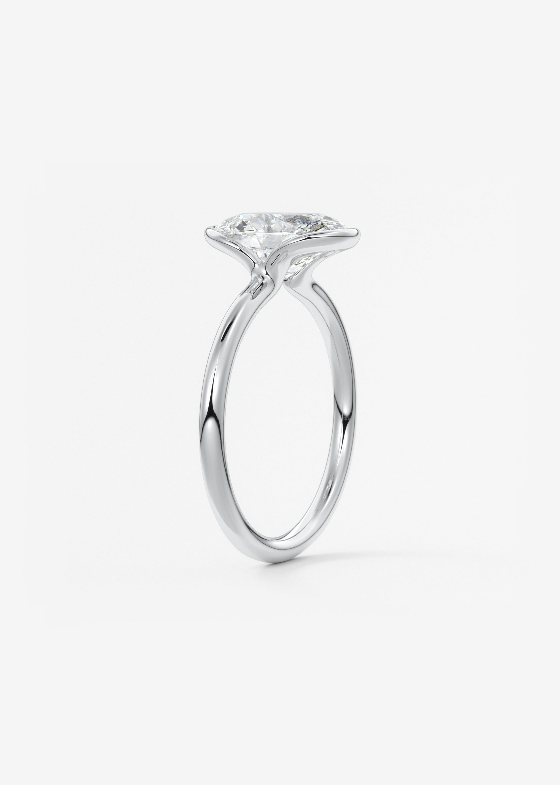 Oval Solitaire With Raised Basket Gallery Lab Grown Diamond Engagement Ring