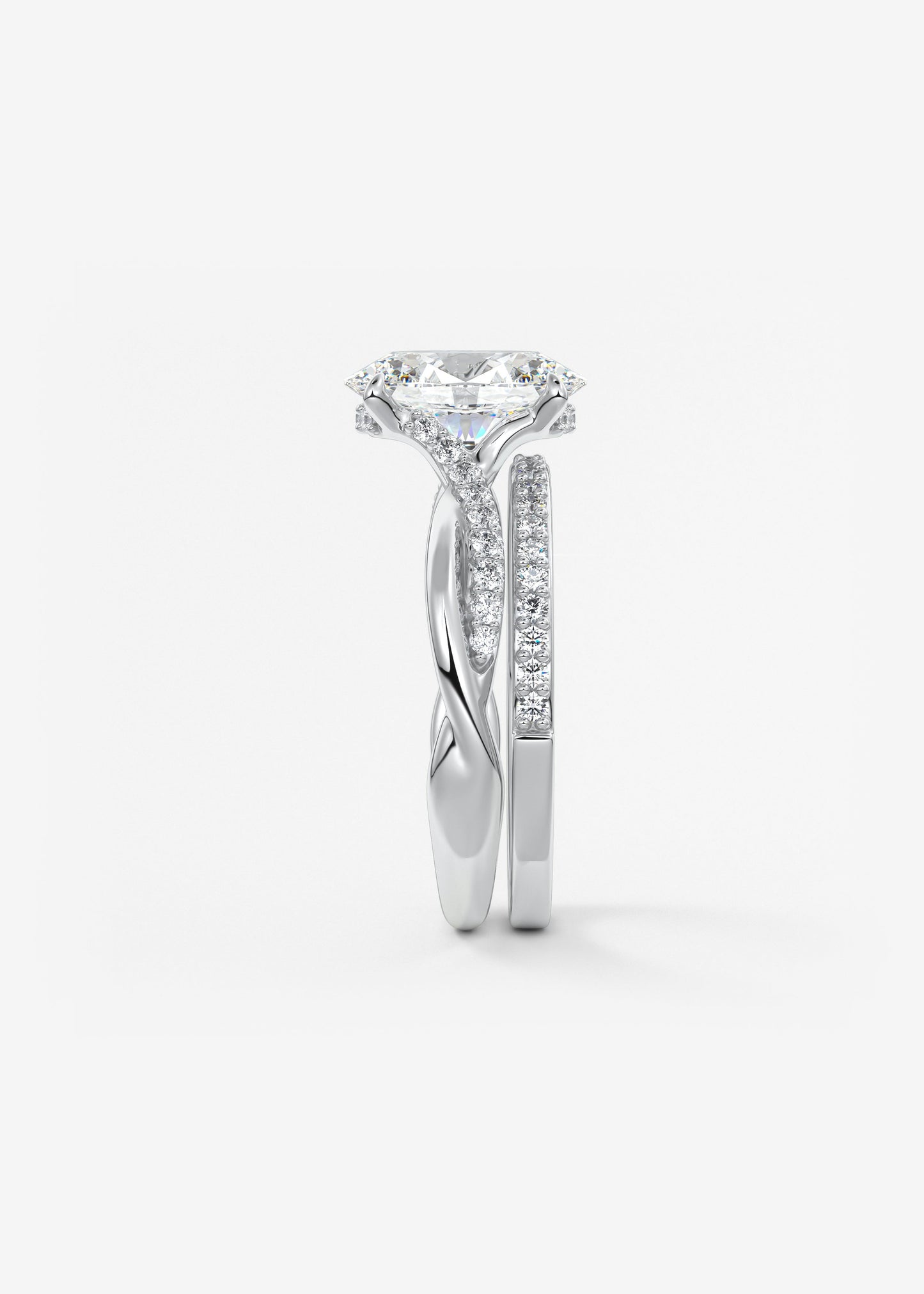 Oval Solitaire With Raised Basket Gallery Lab Grown Diamond Engagement Ring