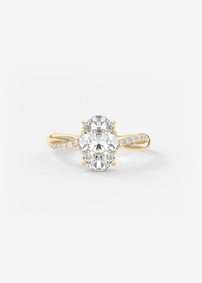 Oval Solitaire With Raised Basket Gallery Lab Grown Diamond Engagement Ring