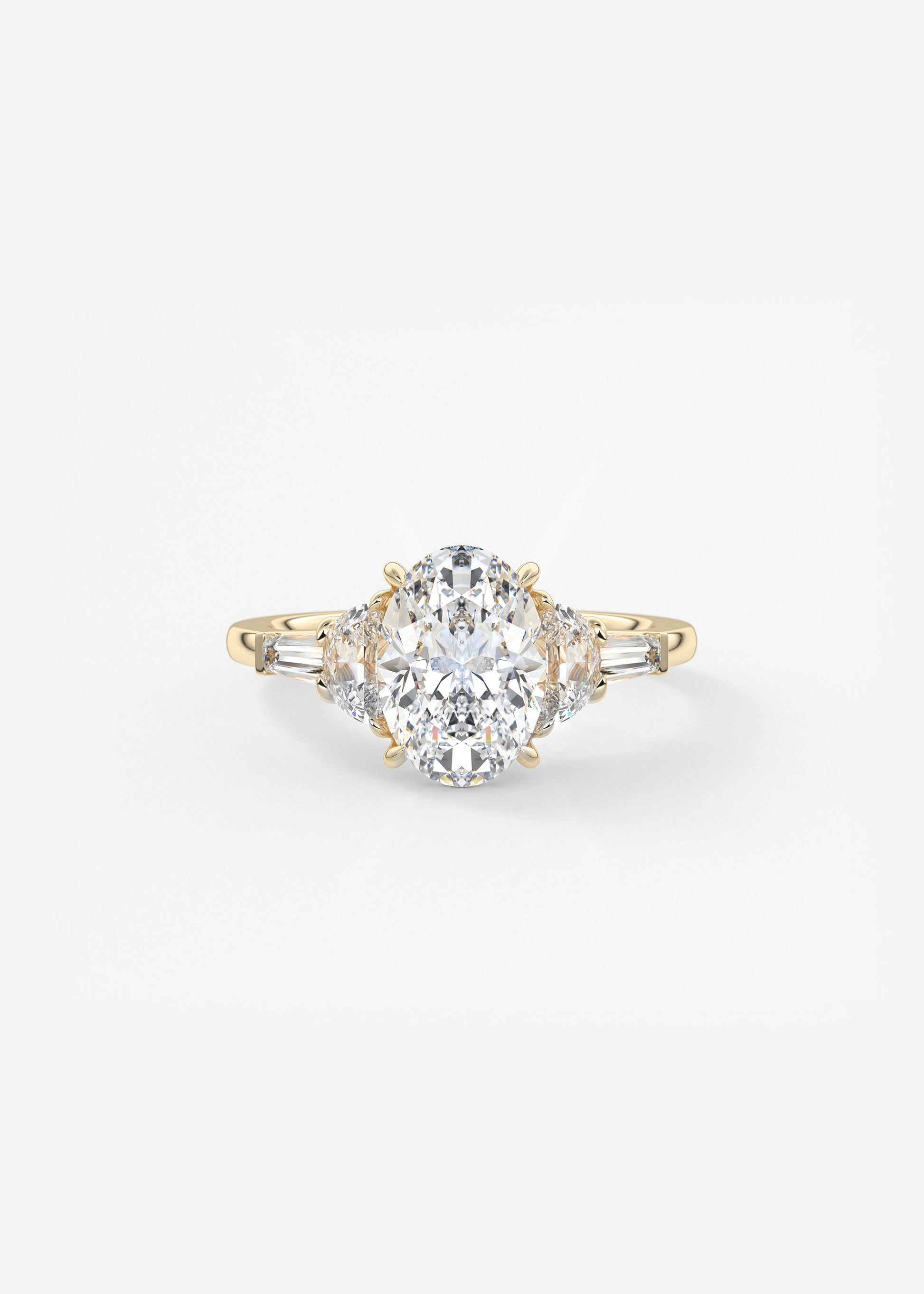 Oval Solitaire With Raised Basket Gallery Lab Grown Diamond Engagement Ring