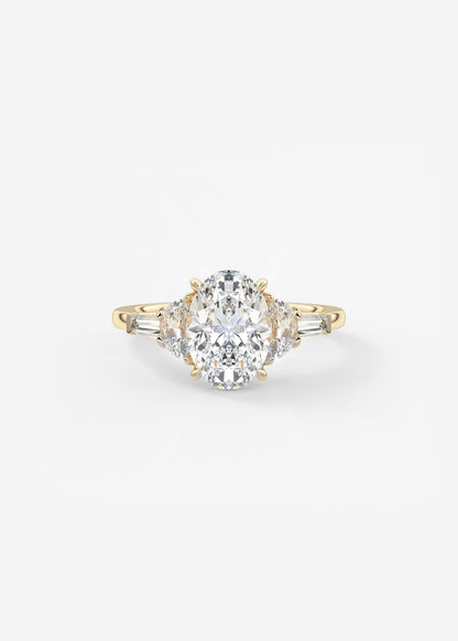 Oval Solitaire With Raised Basket Gallery Lab Grown Diamond Engagement Ring