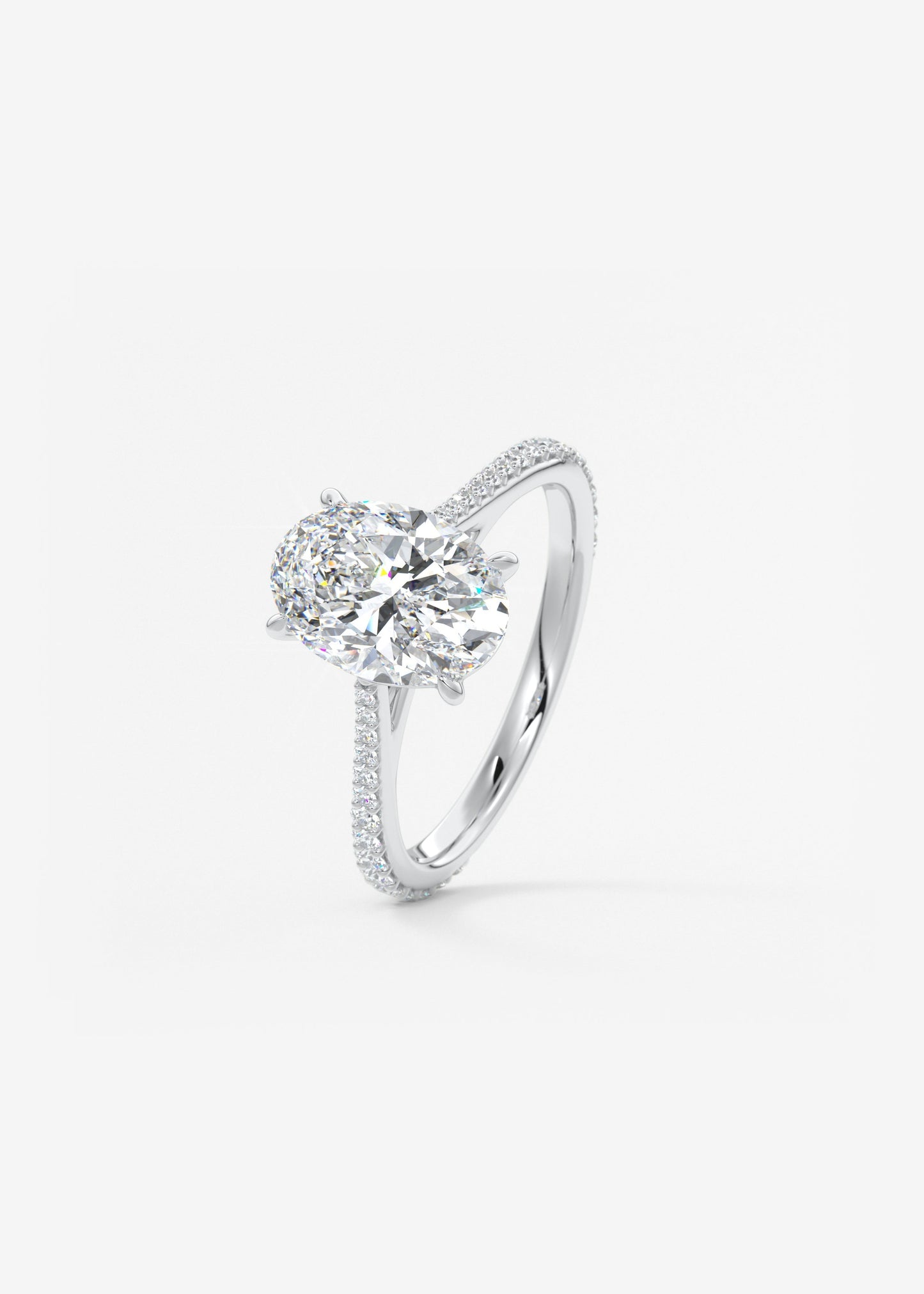 Oval Solitaire With Raised Basket Gallery Lab Grown Diamond Engagement Ring