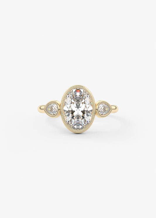 Oval Solitaire With Raised Basket Gallery Lab Grown Diamond Engagement Ring
