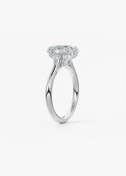 Oval Solitaire With Raised Basket Gallery Lab Grown Diamond Engagement Ring
