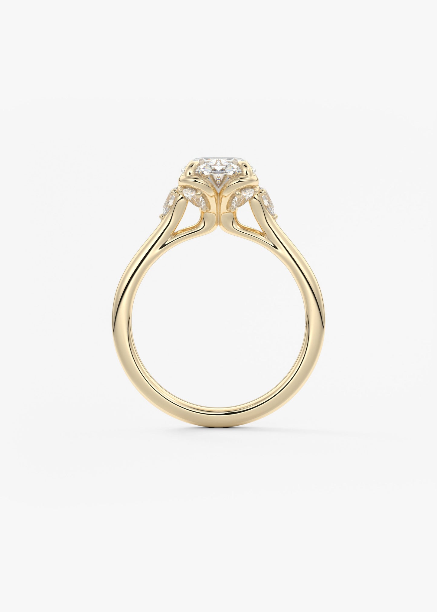 Oval Solitaire With Raised Basket Gallery Lab Grown Diamond Engagement Ring
