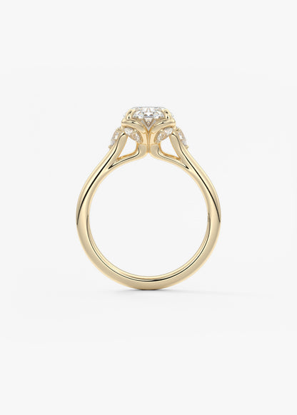 Oval Solitaire With Raised Basket Gallery Lab Grown Diamond Engagement Ring