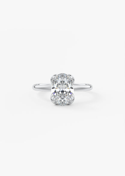 Oval Solitaire With Raised Basket Gallery Lab Grown Diamond Engagement Ring