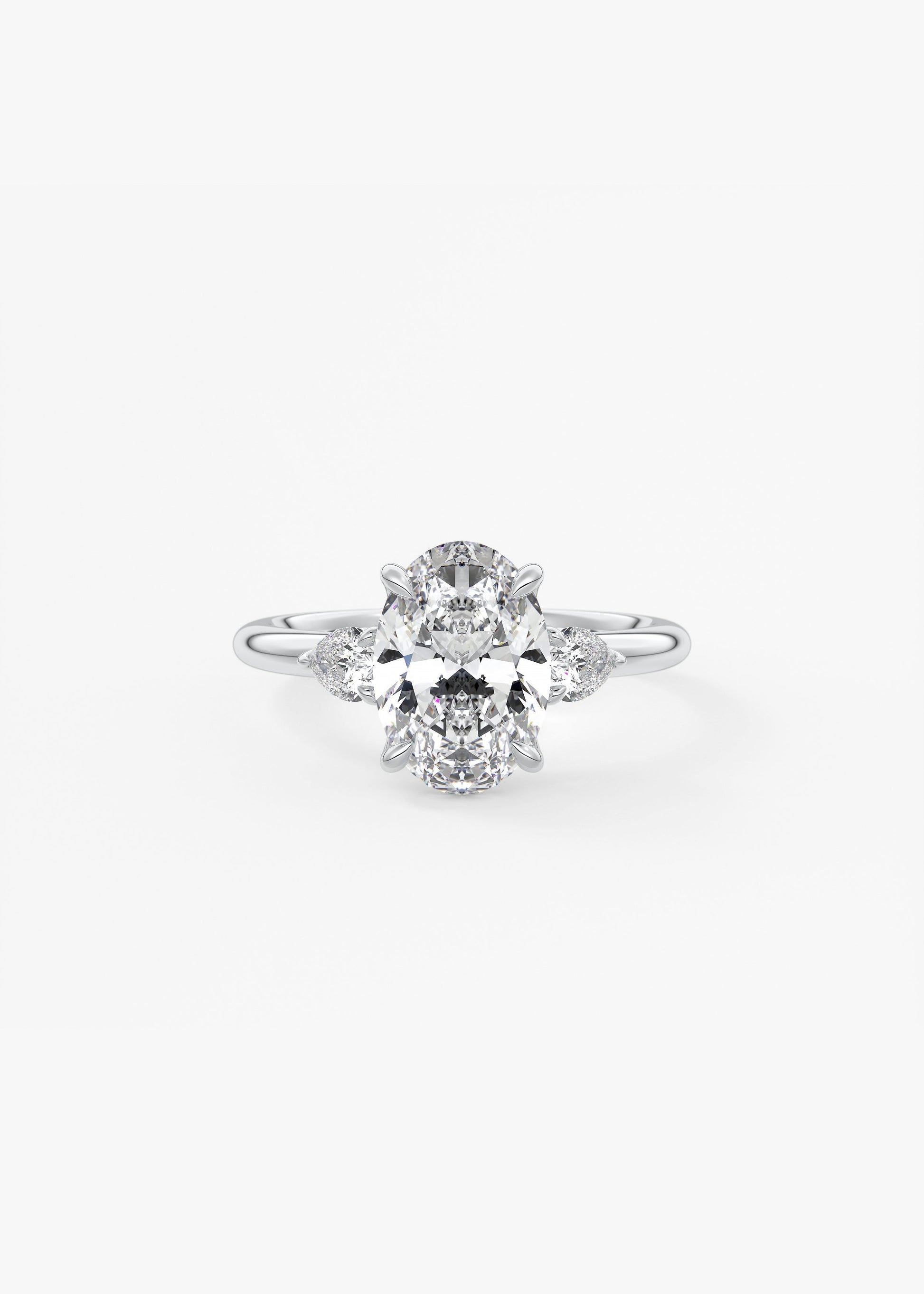 Oval Solitaire With Raised Basket Gallery Lab Grown Diamond Engagement Ring