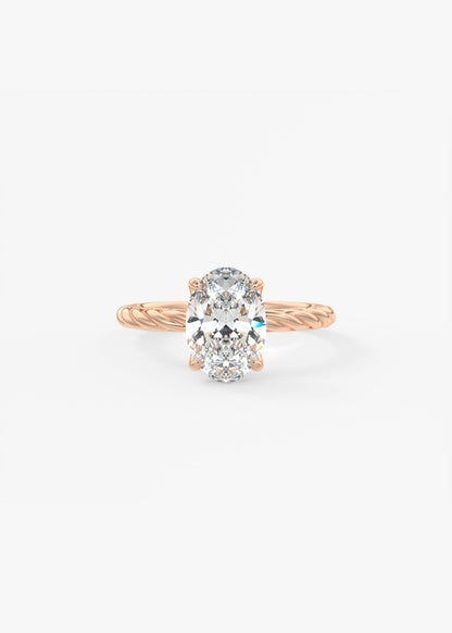 Oval Solitaire With Raised Basket Gallery Lab Grown Diamond Engagement Ring