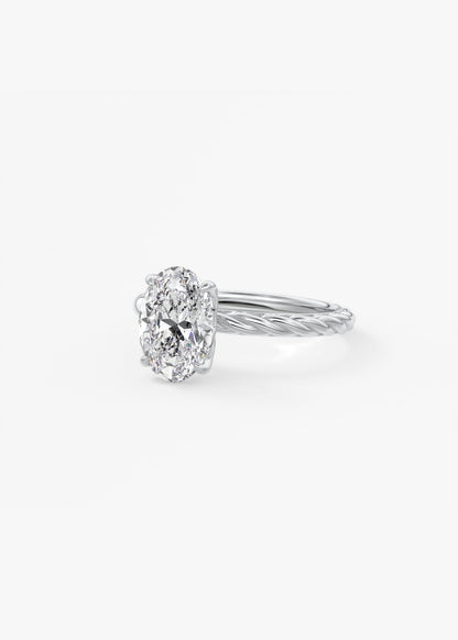 Oval Solitaire With Raised Basket Gallery Lab Grown Diamond Engagement Ring