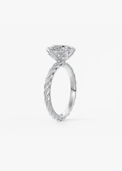 Oval Solitaire With Raised Basket Gallery Lab Grown Diamond Engagement Ring