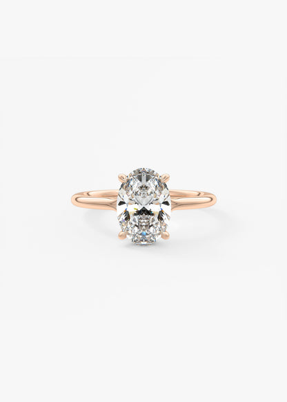 Oval Solitaire With Raised Basket Gallery Lab Grown Diamond Engagement Ring