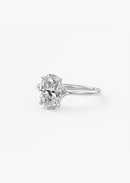 Oval Solitaire With Raised Basket Gallery Lab Grown Diamond Engagement Ring