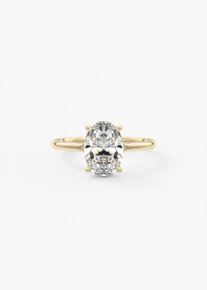 Oval Solitaire With Raised Basket Gallery Lab Grown Diamond Engagement Ring