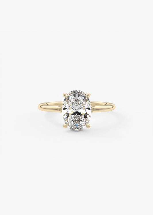 Oval Solitaire With Raised Basket Gallery Lab Grown Diamond Engagement Ring