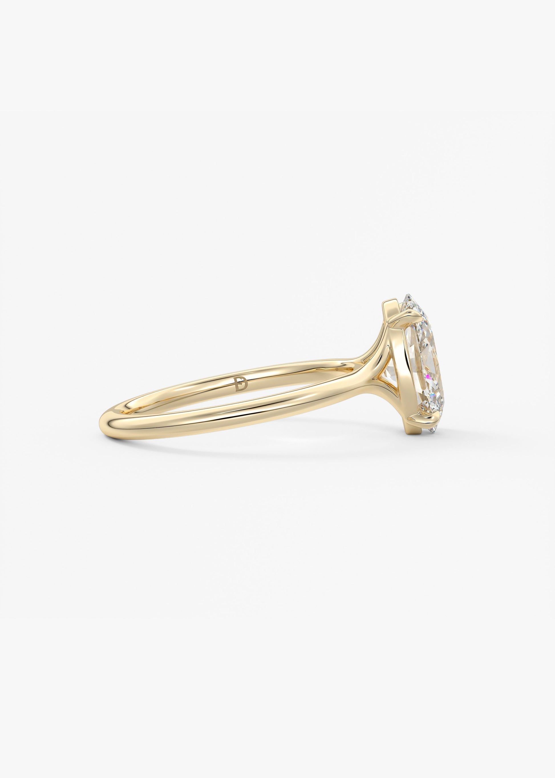 Oval Solitaire With Raised Basket Gallery Lab Grown Diamond Engagement Ring