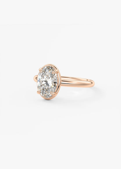 Oval Solitaire With Raised Basket Gallery Lab Grown Diamond Engagement Ring