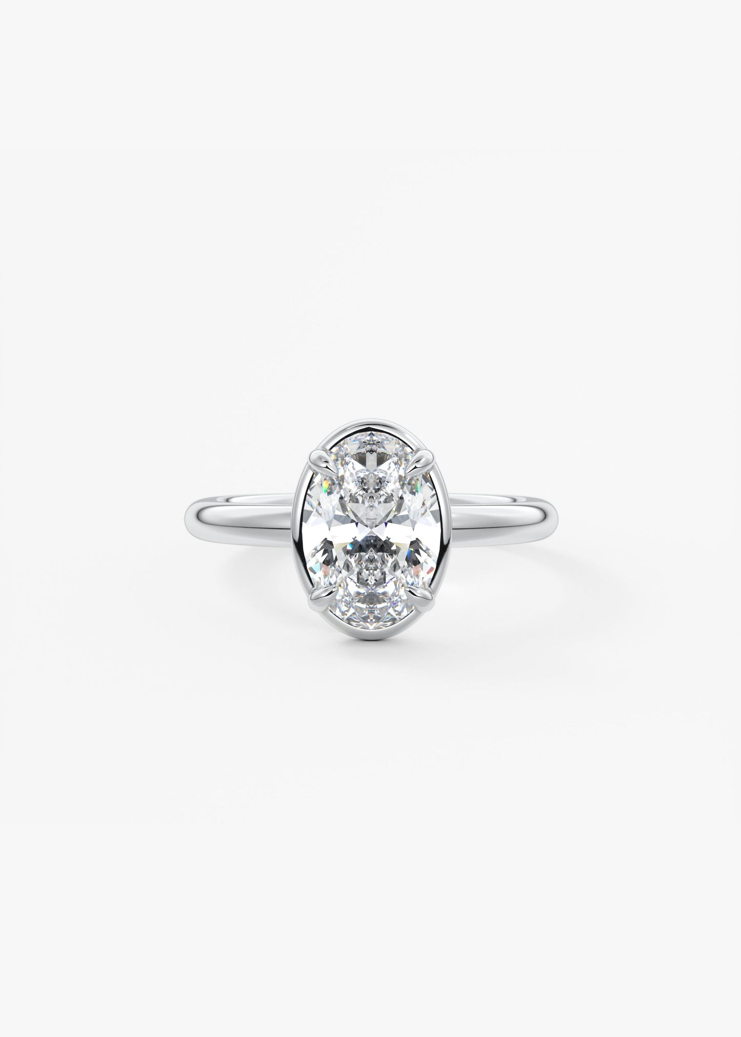Oval Solitaire With Raised Basket Gallery Lab Grown Diamond Engagement Ring