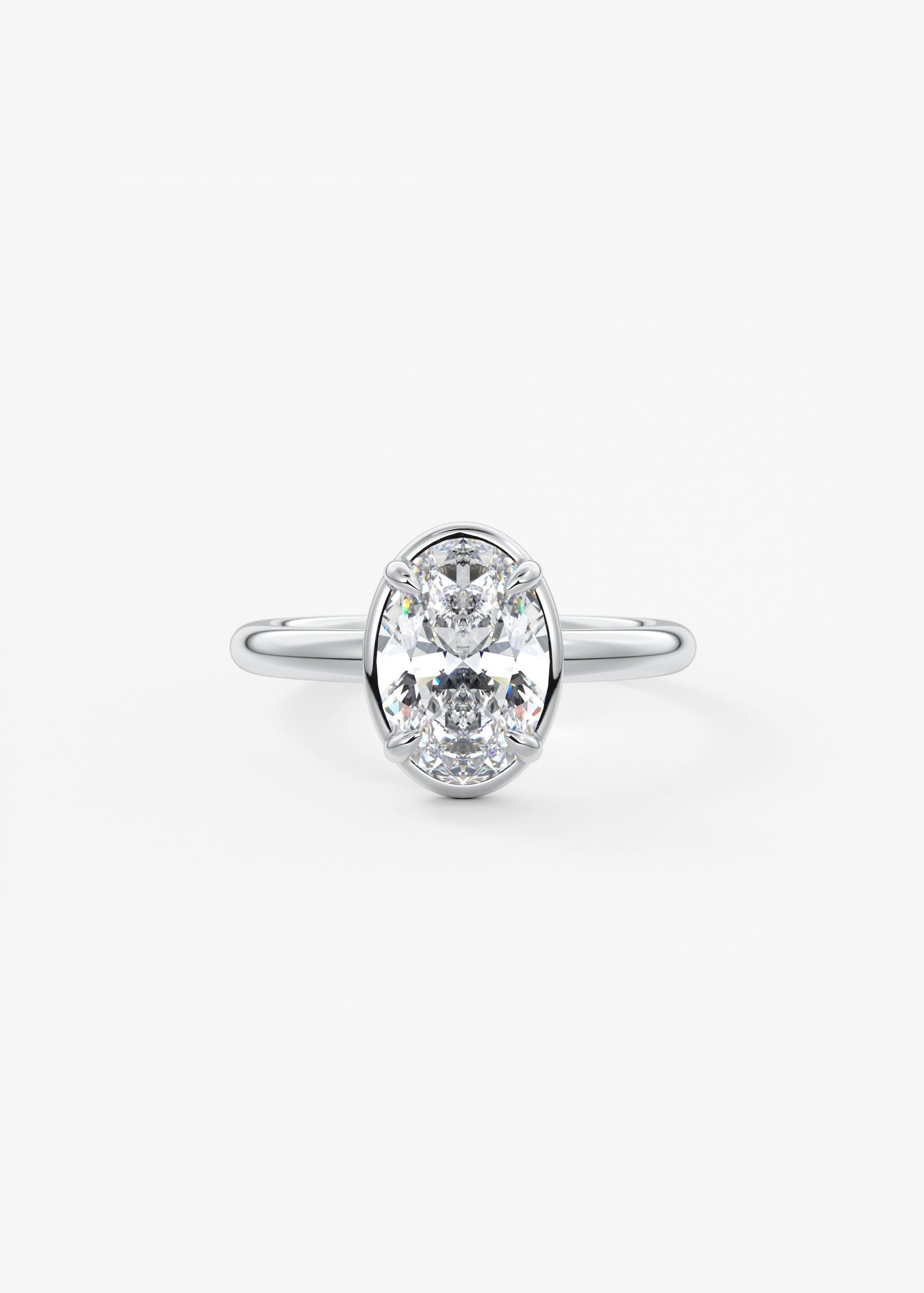 Oval Solitaire With Raised Basket Gallery Lab Grown Diamond Engagement Ring