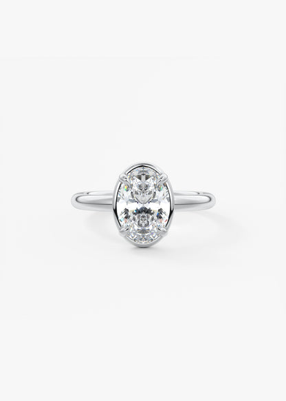 Oval Solitaire With Raised Basket Gallery Lab Grown Diamond Engagement Ring