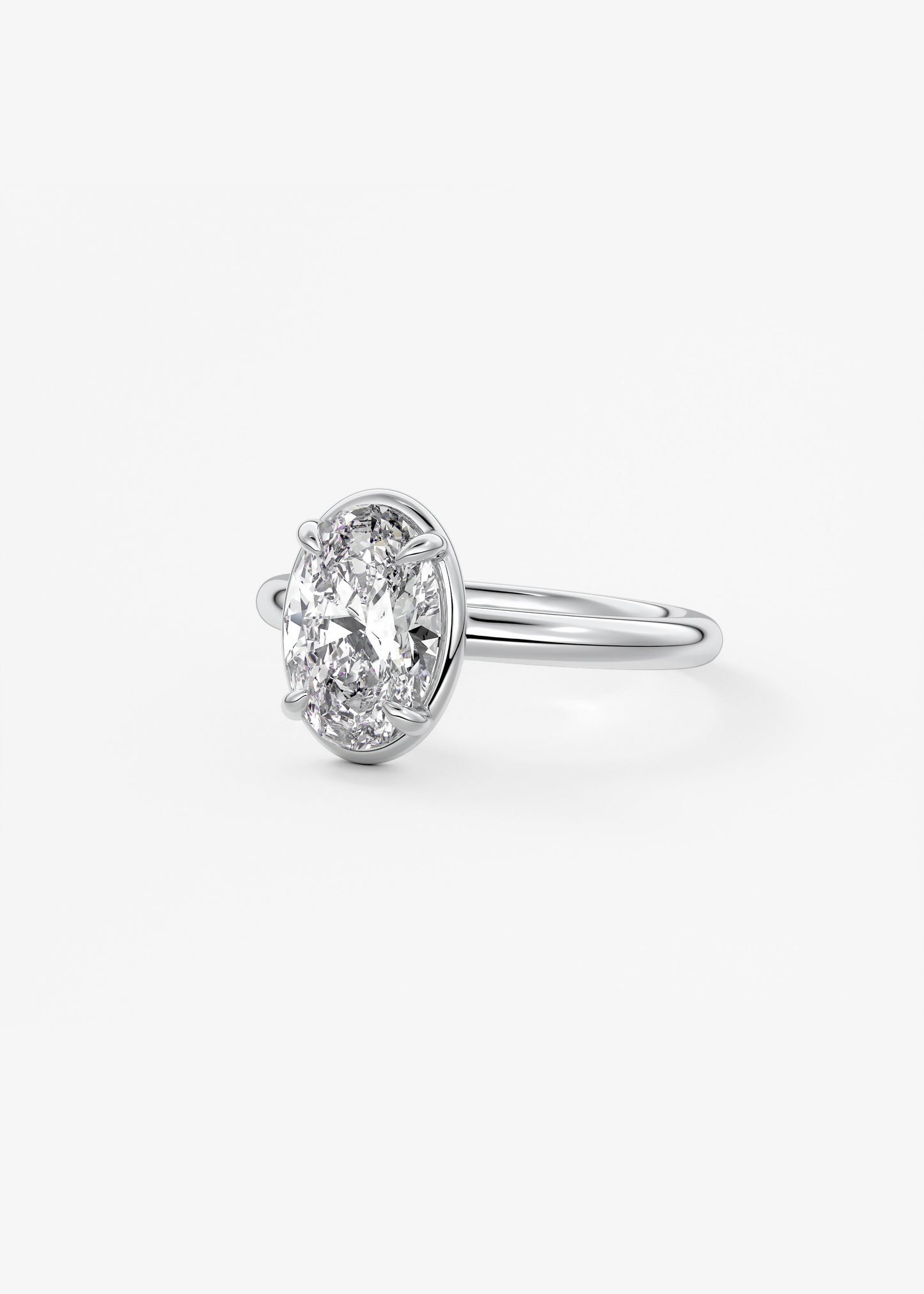Oval Solitaire With Raised Basket Gallery Lab Grown Diamond Engagement Ring