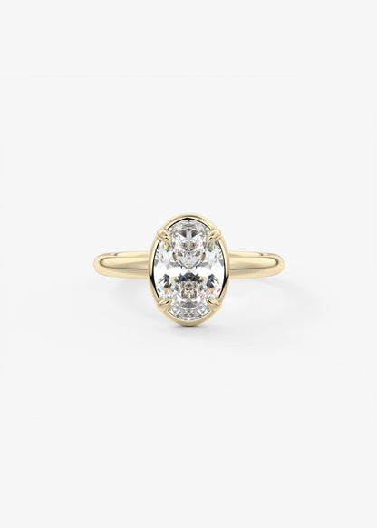 Oval Solitaire With Raised Basket Gallery Lab Grown Diamond Engagement Ring