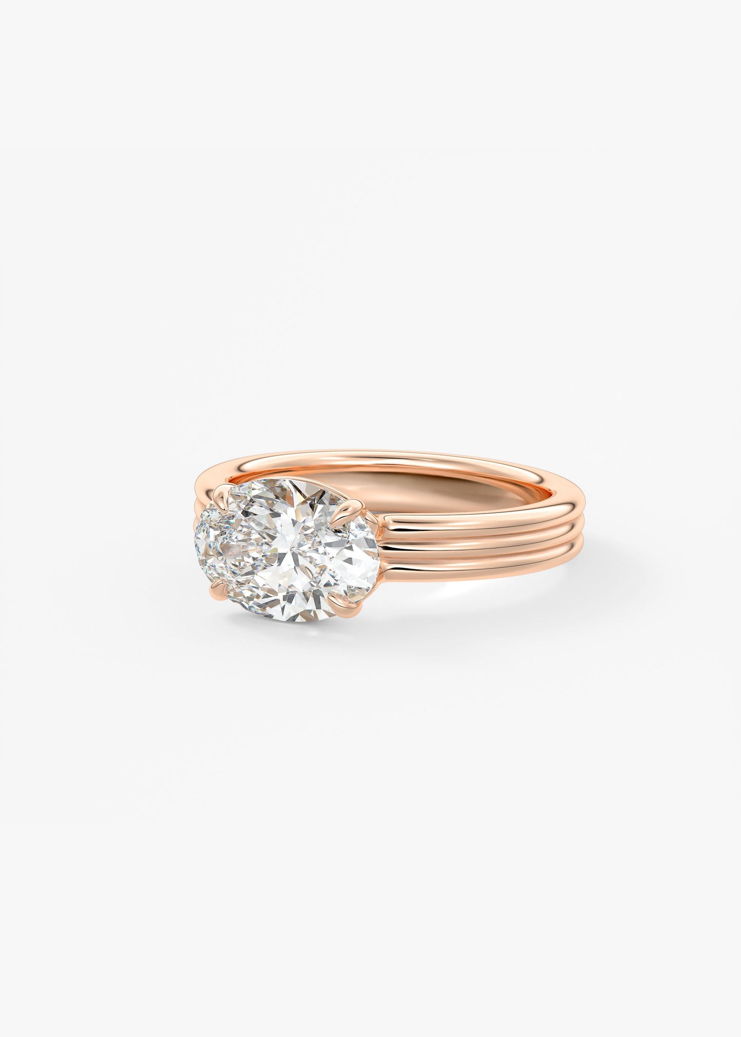 Oval Solitaire With Raised Basket Gallery Lab Grown Diamond Engagement Ring