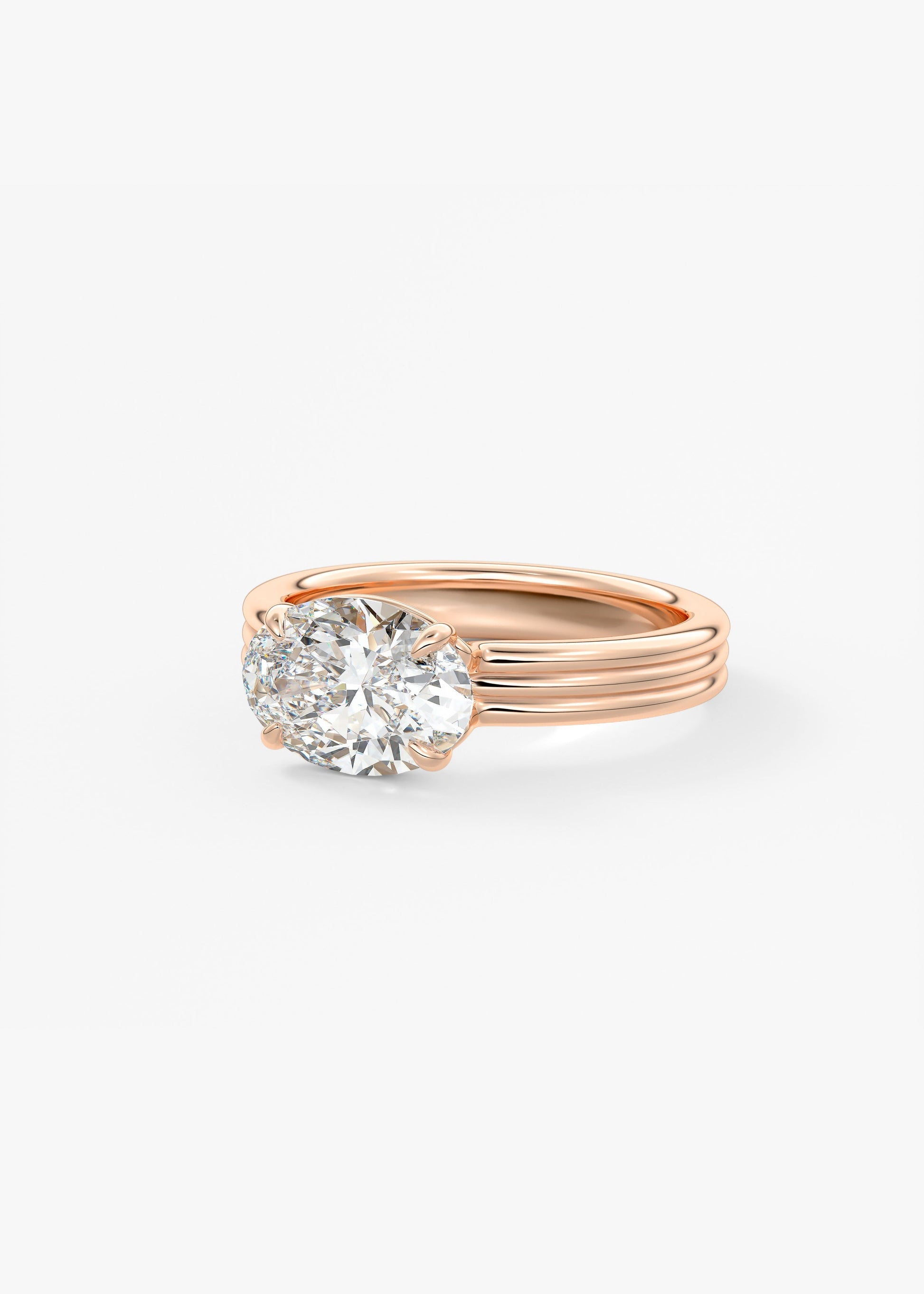 Oval Solitaire With Raised Basket Gallery Lab Grown Diamond Engagement Ring