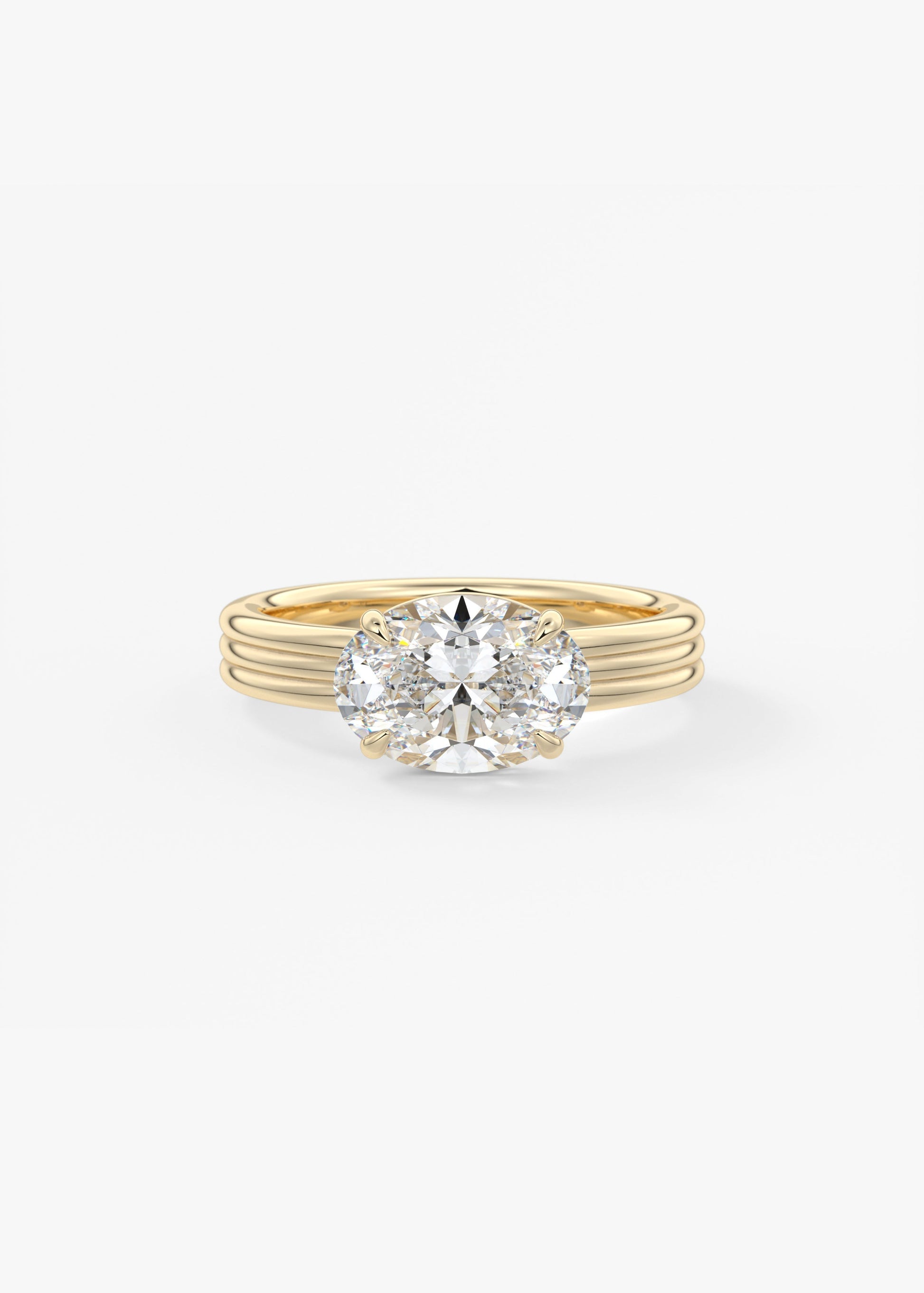 Oval Solitaire With Raised Basket Gallery Lab Grown Diamond Engagement Ring