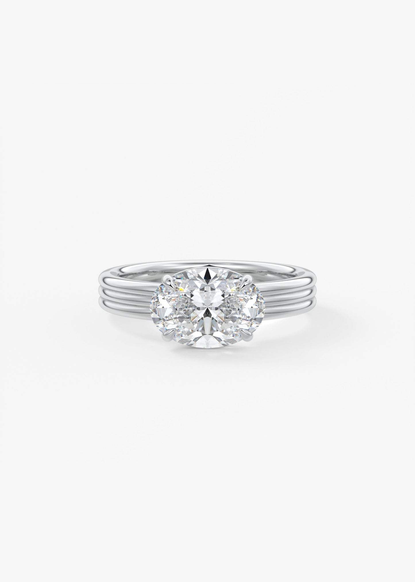 Oval Solitaire With Raised Basket Gallery Lab Grown Diamond Engagement Ring
