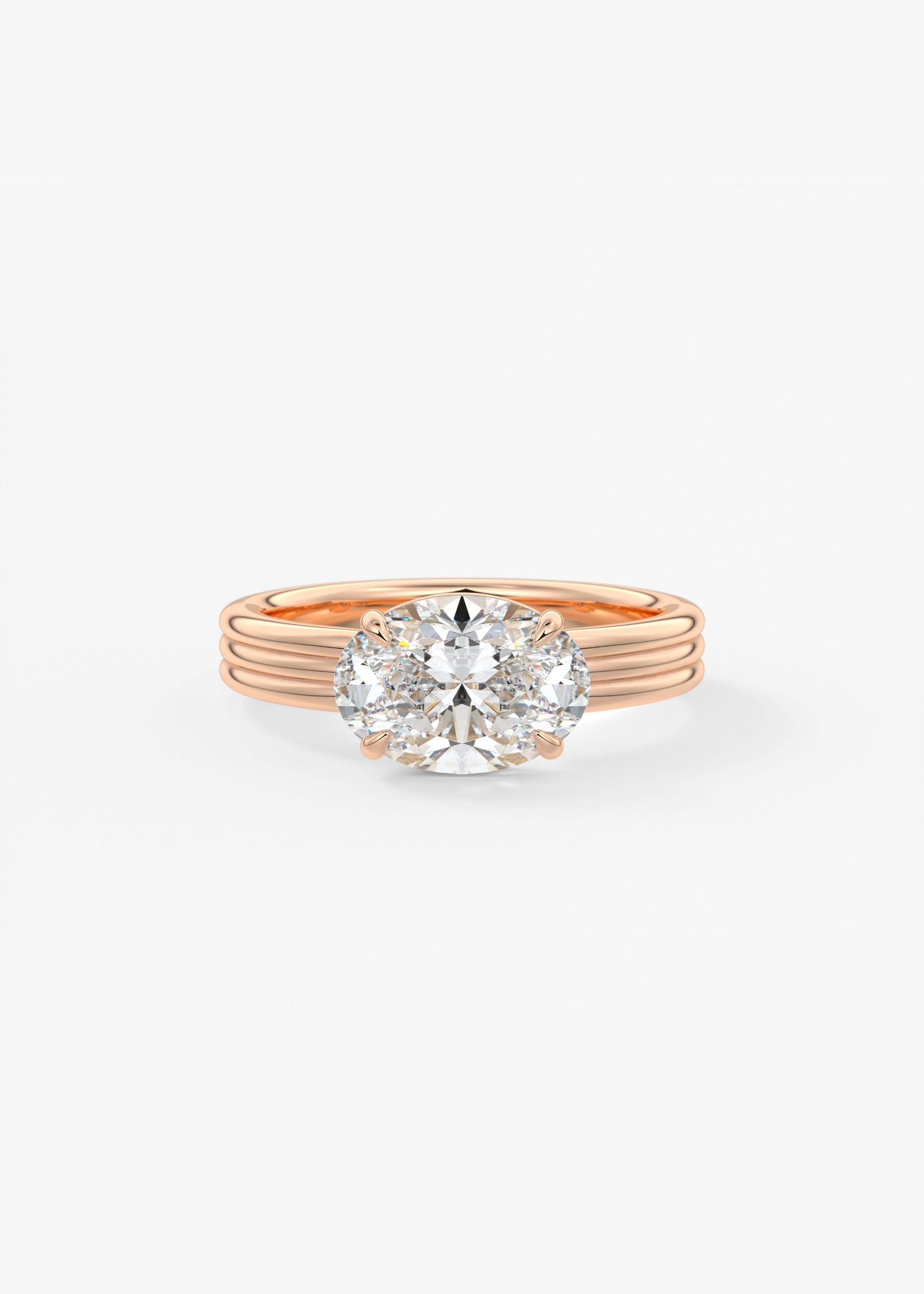 Oval Solitaire With Raised Basket Gallery Lab Grown Diamond Engagement Ring