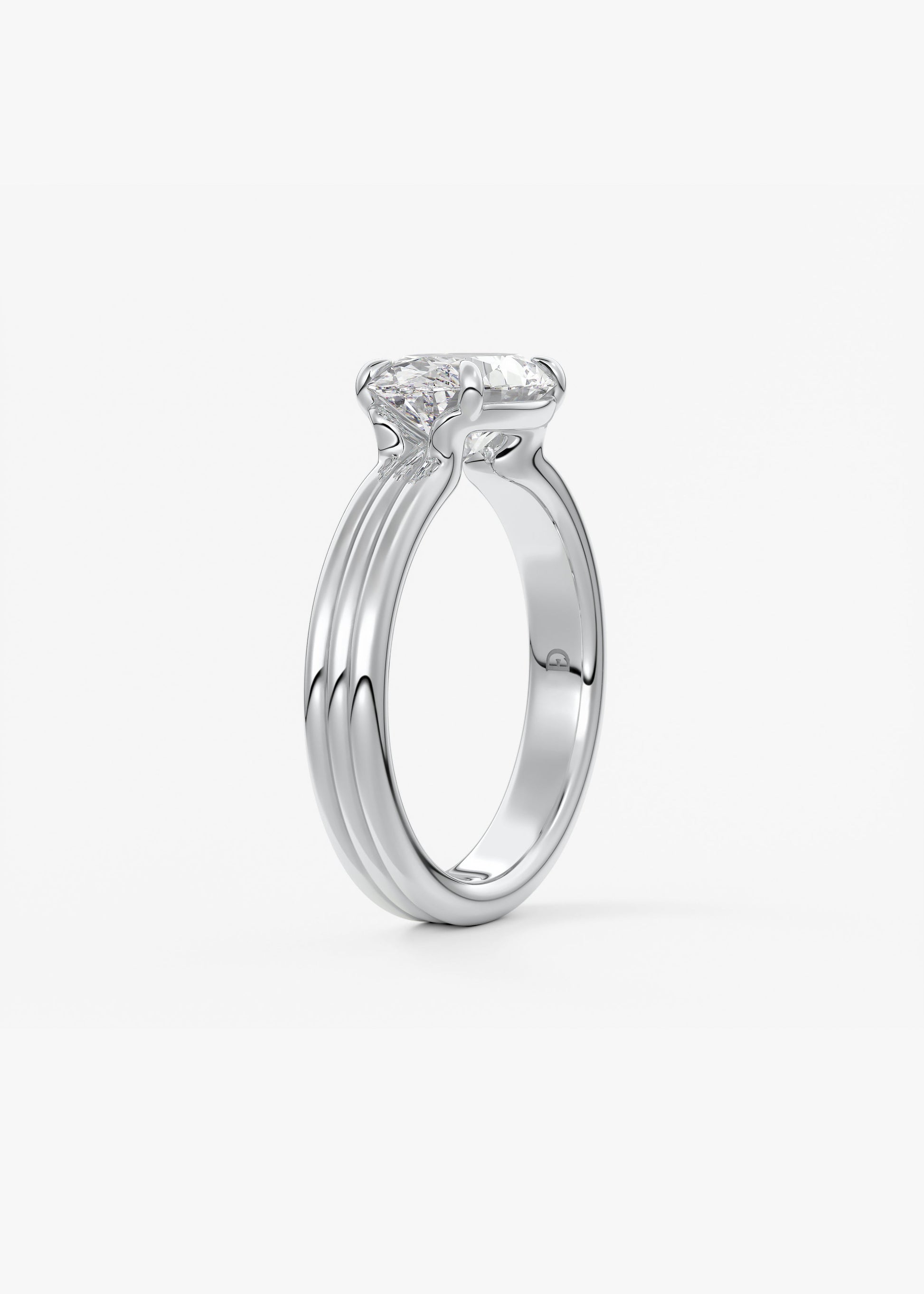 Oval Solitaire With Raised Basket Gallery Lab Grown Diamond Engagement Ring