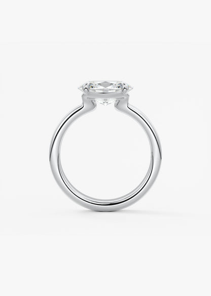 Oval Solitaire With Raised Basket Gallery Lab Grown Diamond Engagement Ring