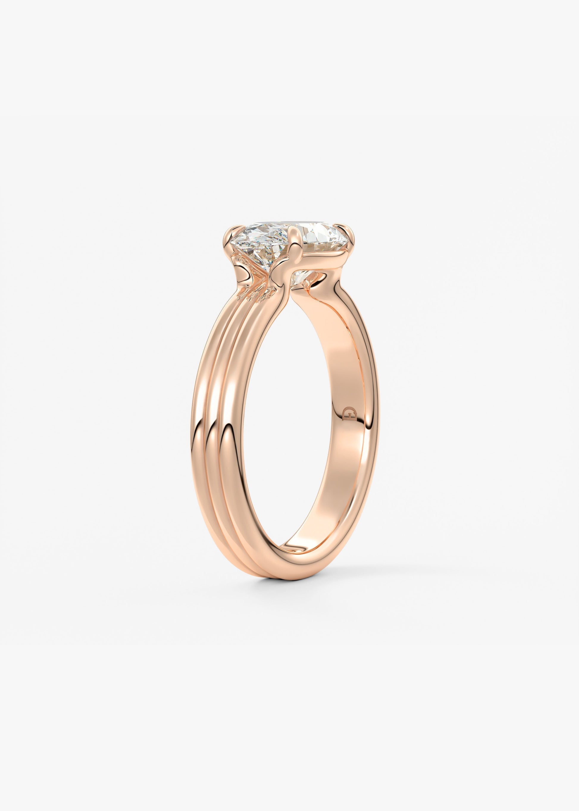Oval Solitaire With Raised Basket Gallery Lab Grown Diamond Engagement Ring