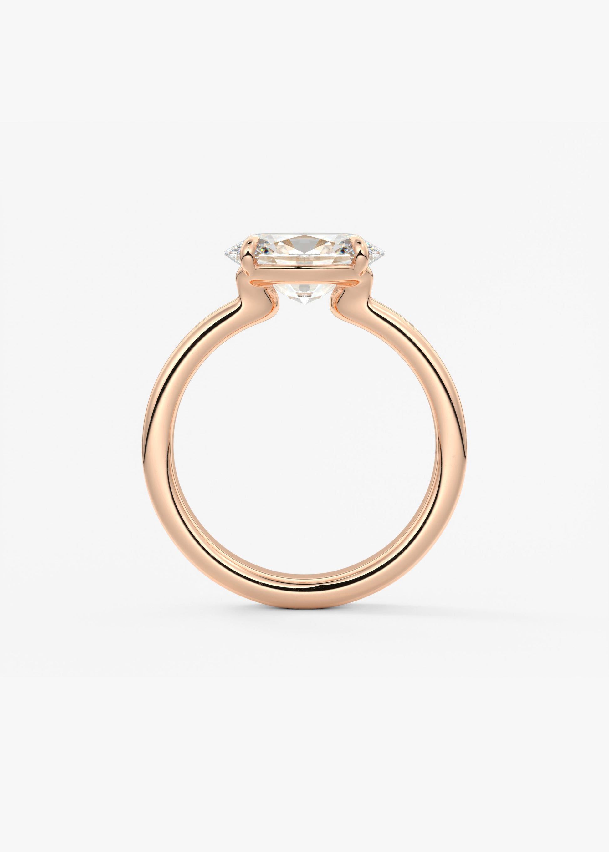 Oval Solitaire With Raised Basket Gallery Lab Grown Diamond Engagement Ring