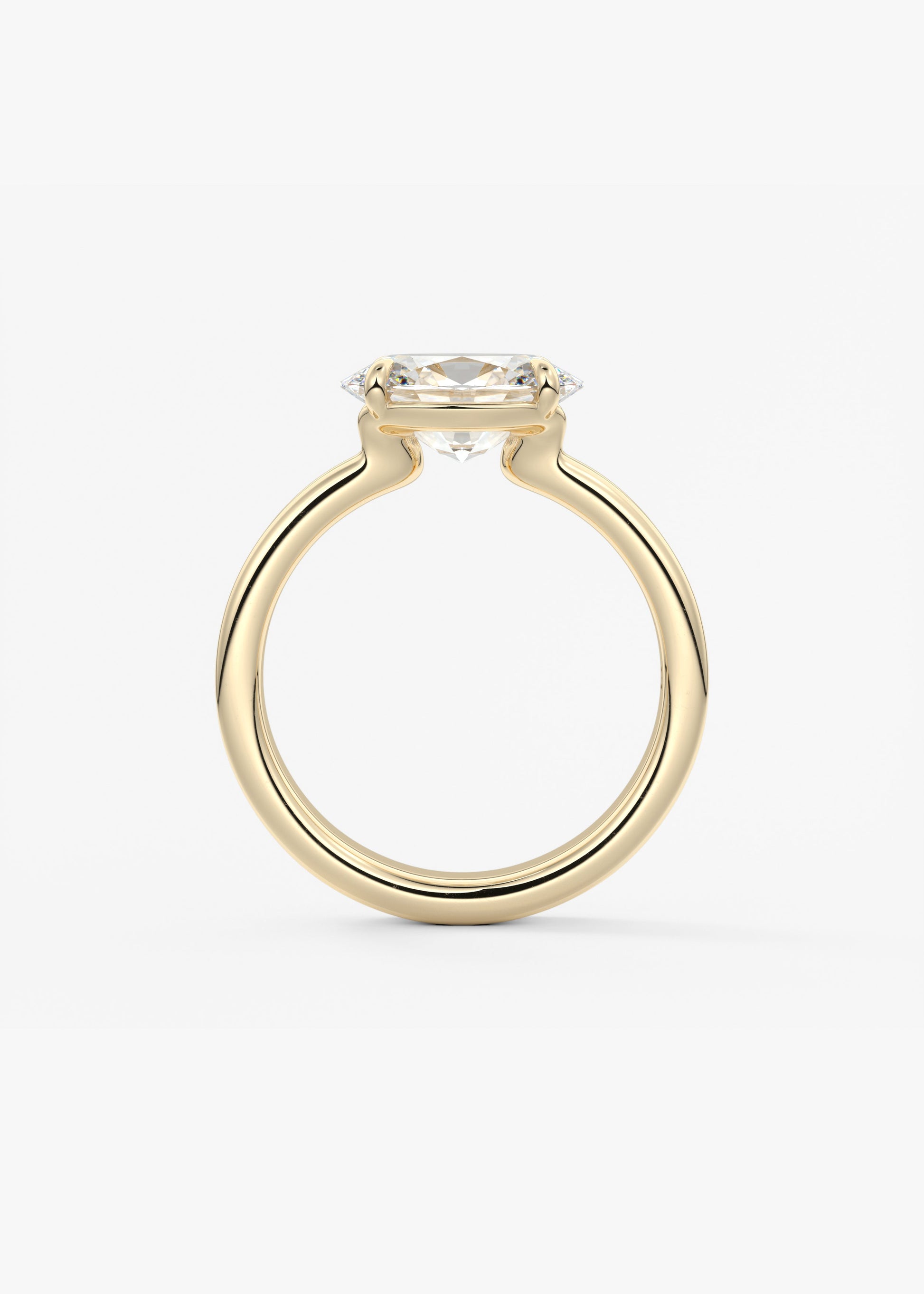 Oval Solitaire With Raised Basket Gallery Lab Grown Diamond Engagement Ring