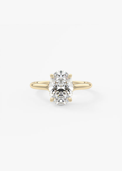 Oval Solitaire With Raised Basket Gallery Lab Grown Diamond Engagement Ring