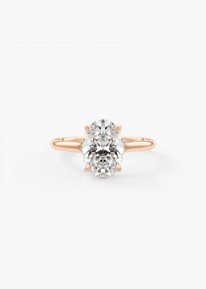 Oval Solitaire With Raised Basket Gallery Lab Grown Diamond Engagement Ring