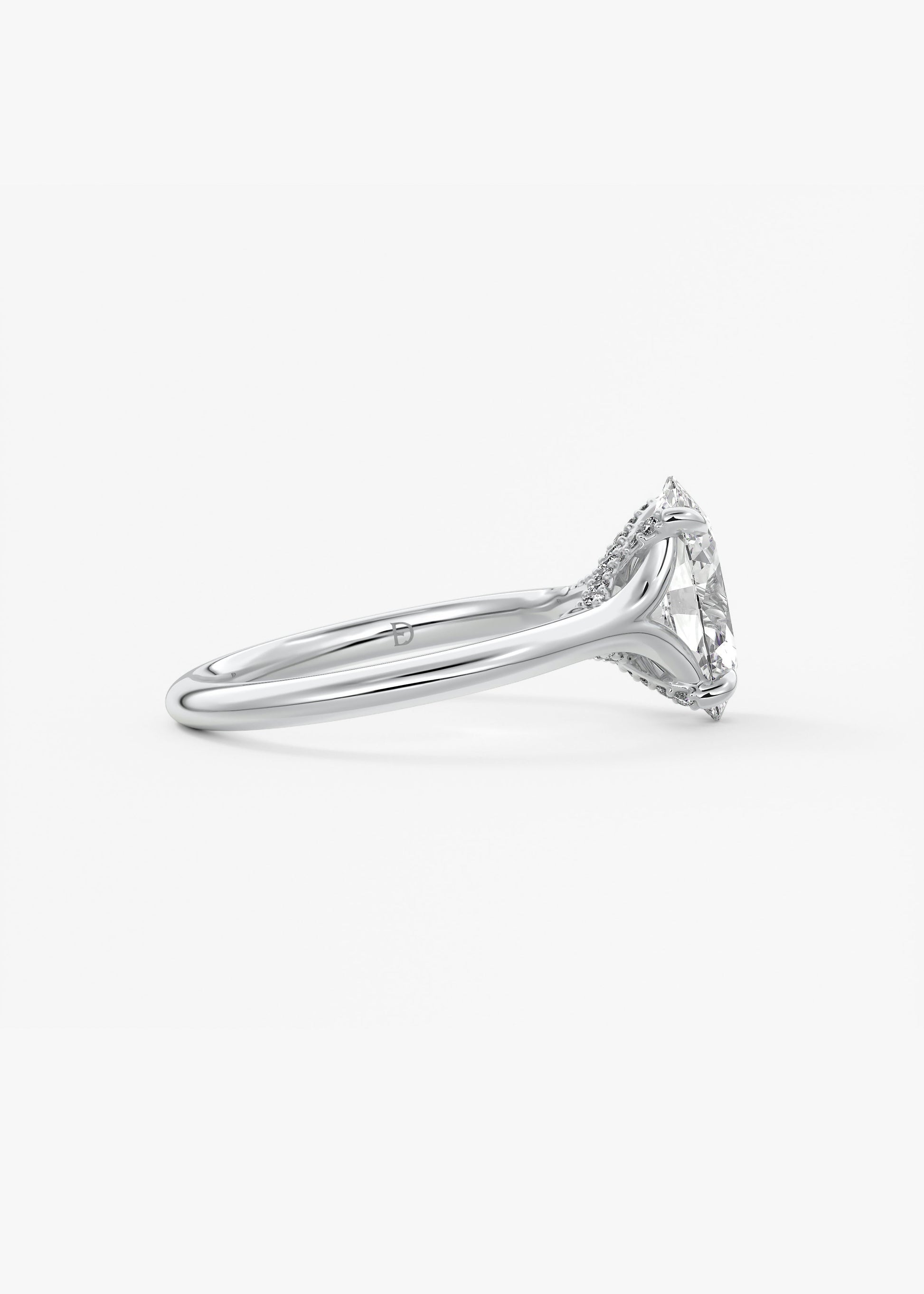 Oval Solitaire With Raised Basket Gallery Lab Grown Diamond Engagement Ring