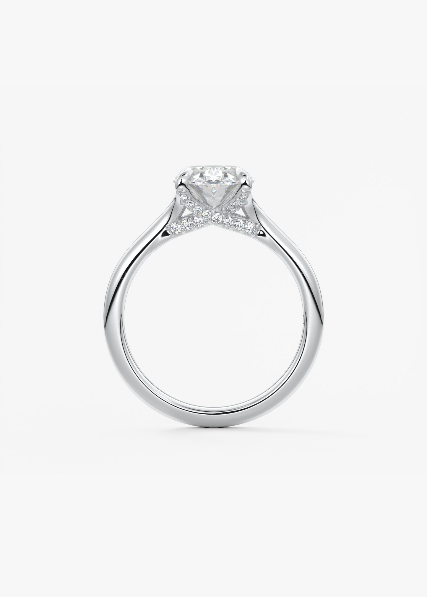 Oval Solitaire With Raised Basket Gallery Lab Grown Diamond Engagement Ring