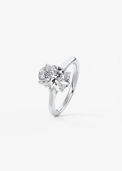 Oval Solitaire With Raised Basket Gallery Lab Grown Diamond Engagement Ring