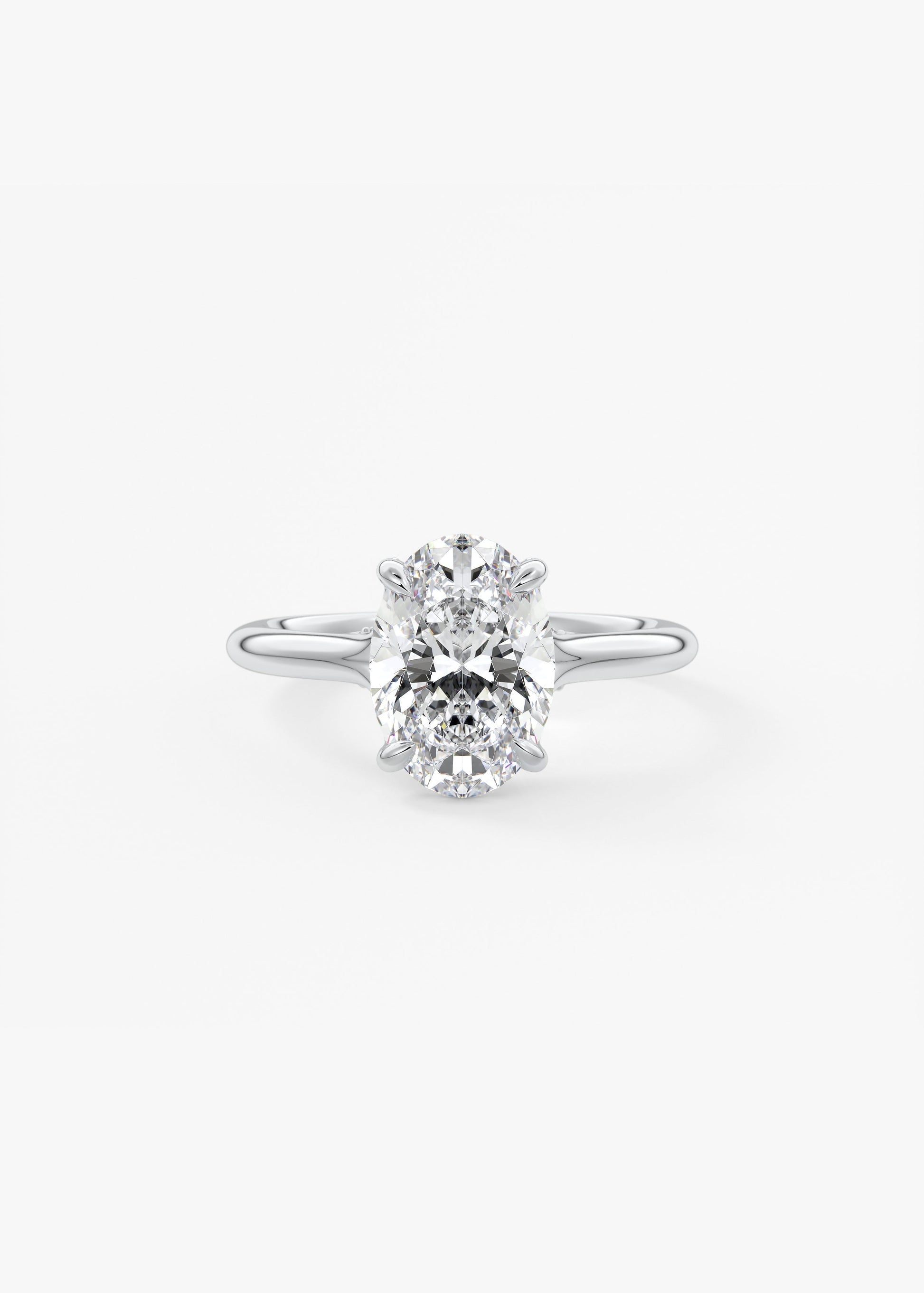 Oval Solitaire With Raised Basket Gallery Lab Grown Diamond Engagement Ring