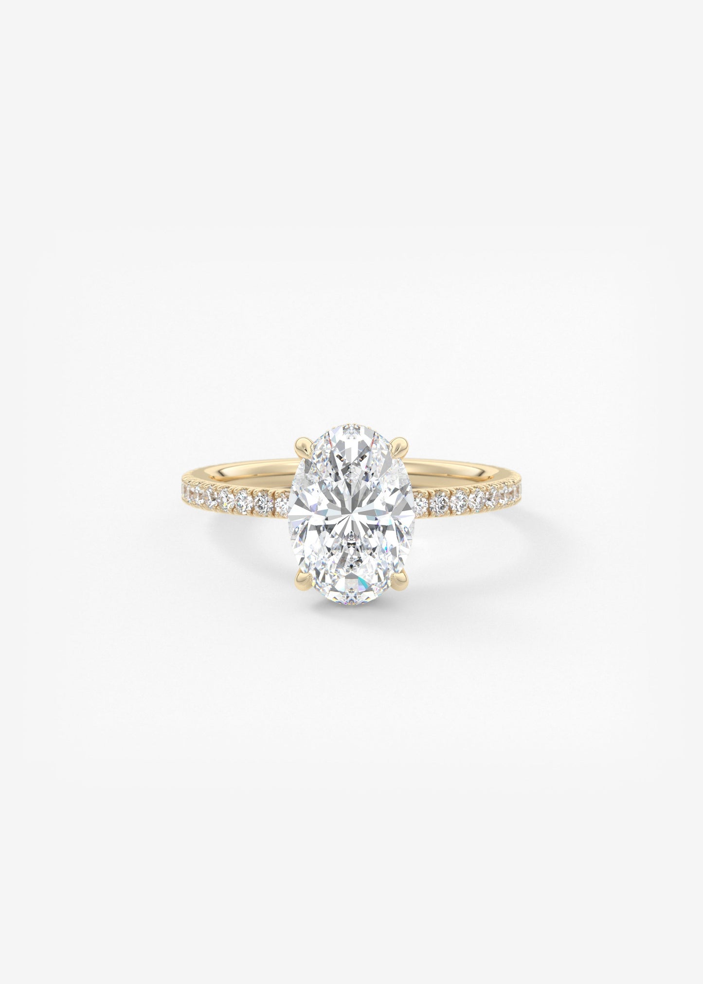 Oval Solitaire With Raised Basket Gallery Lab Grown Diamond Engagement Ring