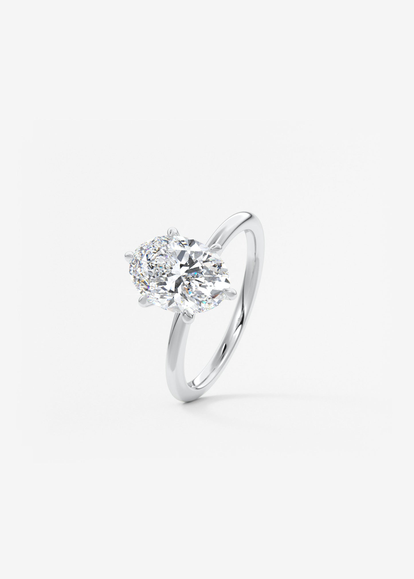 Oval Solitaire With Raised Basket Gallery Lab Grown Diamond Engagement Ring