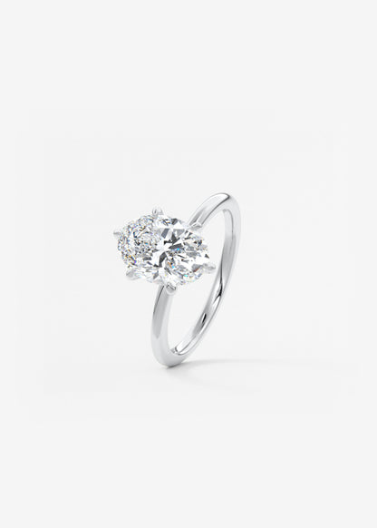 Oval Solitaire With Raised Basket Gallery Lab Grown Diamond Engagement Ring