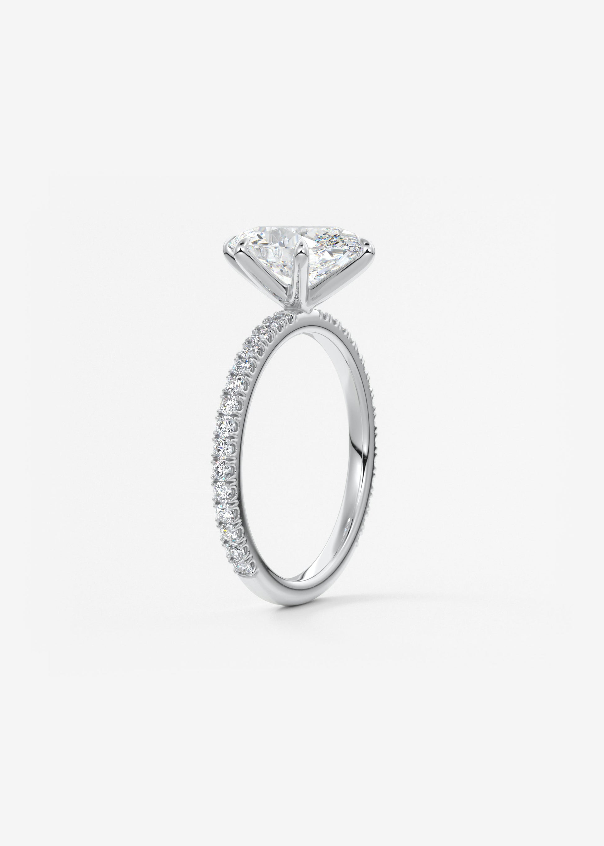 Oval Solitaire With Raised Basket Gallery Lab Grown Diamond Engagement Ring